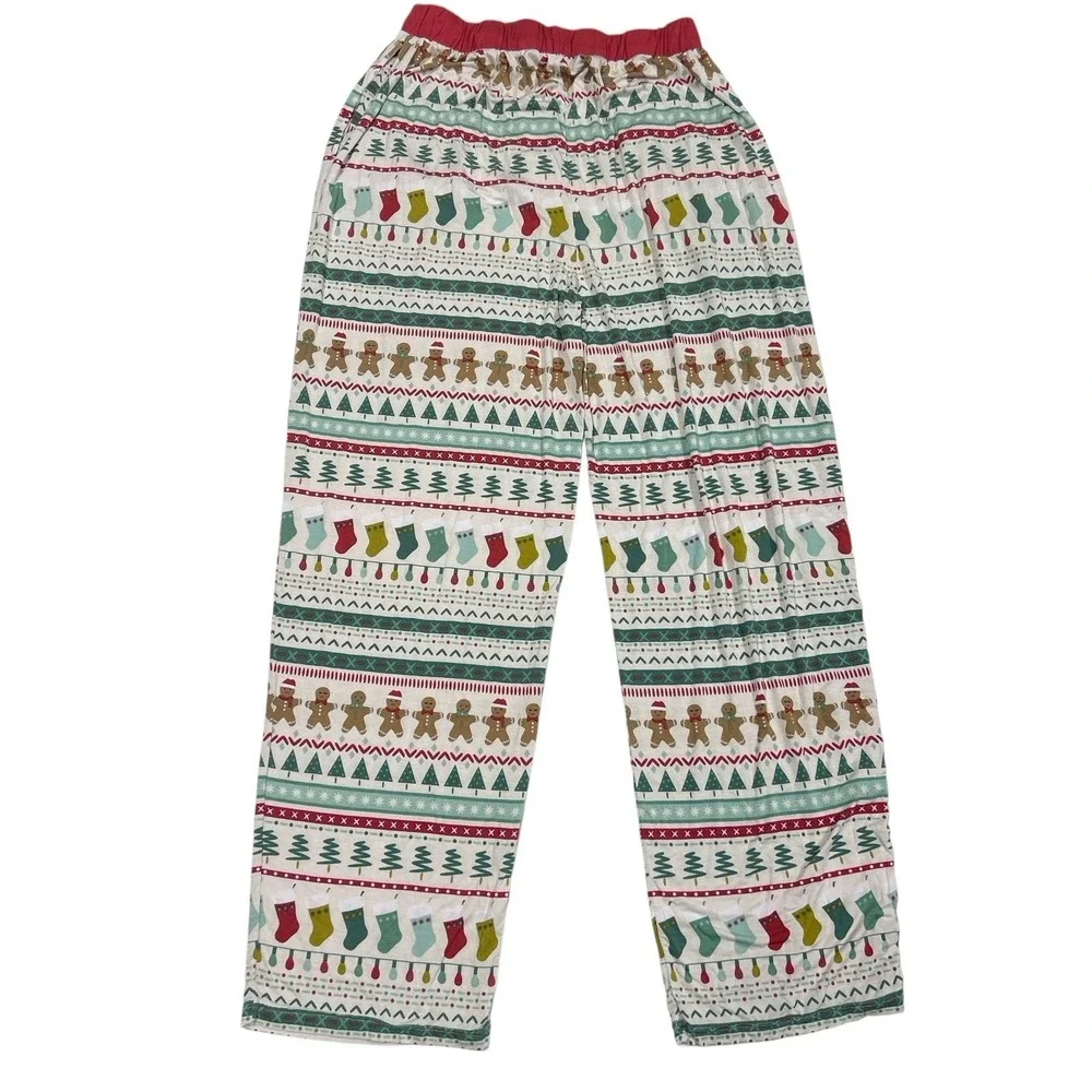 Little Sleepies Women's Medium Pajama Pants Fair Isle Christmas Gingerbread